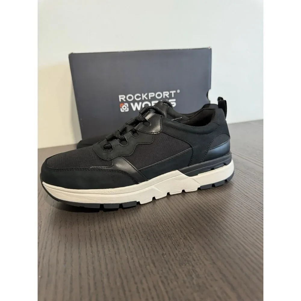 Rockport Pulse Tech Work Womens 7.5 M Black‎ Composite Toe Safety Sneakers RK771